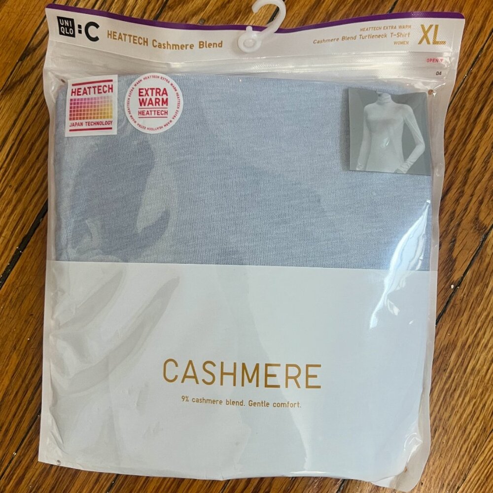 UNIQLO | HEATTECH Cashmere Blend T-Shirt | Extra Warm | Turtleneck | WOMENS XL - Picture 2 of 3